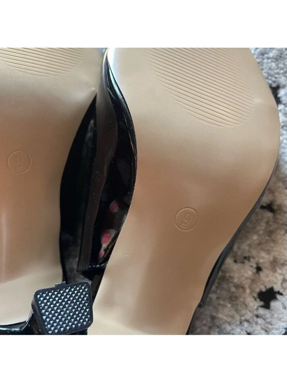 Black Patent Slingback Heels